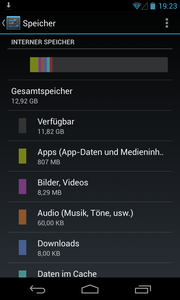 Unser Testgerät verfügt über 16 GB Kapazität