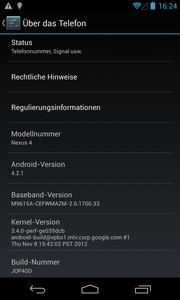 aktuellen Android Jelly Bean (4.2.1) und