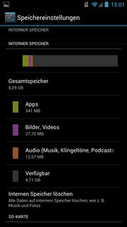 Der interne Speicher ist mit 8 GB schmal bemessen, kann