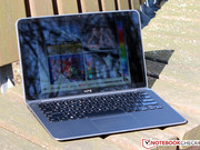 trotz einer guten Helligkeit von fast 300 cd/m²...