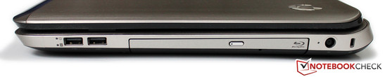 rechte Seite: 2x USB 2.0, BD-Laufwerk