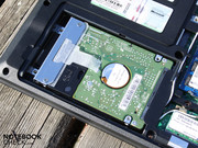 Hier steckt die 500 GB Festplatte von Western Digital.