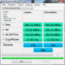 AS SSD Benchmark: 260/164 MB/s Lesen/Schreiben