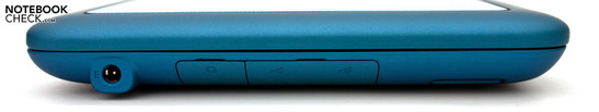 Linke Seite: Strom, Audio, 2x USB 2.0