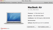 Systeminfo Über diesen Mac