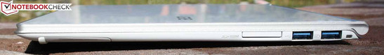 rechte Seite: Kartenleser, 2x USB 3.0, Kensington