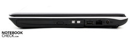 Rechte Seite: AC, USB, DVD-Brenner