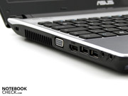 Bei den Anschlüssen gibt es nur die Schonkost, die wir von der Asus UL-Serie kennen.