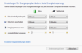 Übergeordnete Einstellungen des Energieeinsparmodus, der Link „Erweiterte Energieeinstellungen ändern“ führt zu den Detail-Einstellungen.