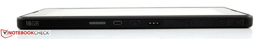 Unterseite: Micro HDMI, Micro USB, 3-Pin für Ladestation (Rapid Charging Pod)