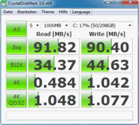 HD Tune 70 MB/s Lesen