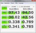 Crystal Disk Mark 3.0: 97MB/s Read