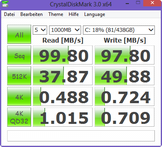 Crystal Disk Mark: 100 MB/s Read Seq. (HDD)