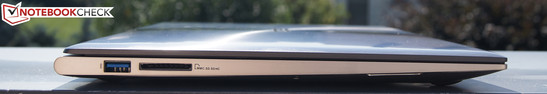 linke Seite: USB 3.0, SD(HC)/MMC Cardreader