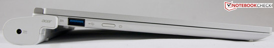 Linke Seite: Strom, USB 3.0, Power-Button