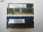 Zu Testzwecken haben wir den serienmäßigen 1GB-Riegel durch ein 2GB-Modell ersetzt