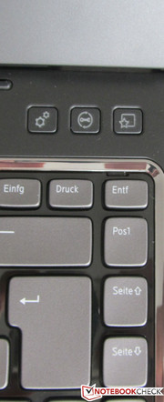 Drei Sondertasten, eine ist individuell mit Funktionen belegbar