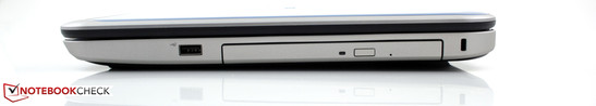 rechte Seite: DVD-Brenner, USB 2.0, Kensington Lock