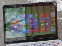 Das Sony Vaio im Außenbetrieb.