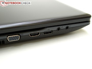VGA, HDMI, USB-2,0, Kopfhörer, Mikrofon