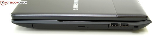 Rechte Seite: opt. LW, 2x USB-2,0, Kensington Lock
