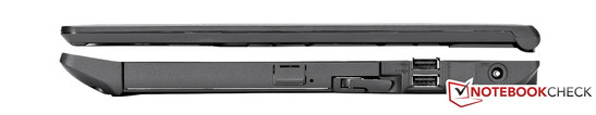 rechte Seite: DVD-Brenner im Erweiterungsslot, 2x USB, Power