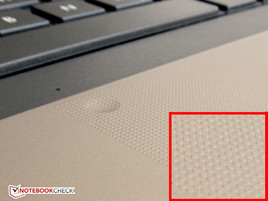 Die noppige Oberfläche des Touchpads