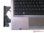 Das DVD-Laufwerk ist links im HP Notebook eingebaut