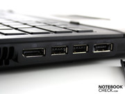 DisplayPort (kein HDMI) und eSATA sind ebenso mit dabei,