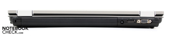 Rückseite: VGA, DisplayPort, Kensington