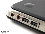 An den rot markierten Audio-Port kann auch ein Mikrofon angeschlossen werden (oder je ein Kopfhörer).