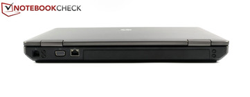Rückseite: RJ 11, VGA, Gigabit-LAN, Akku