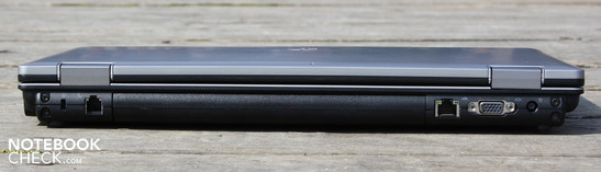Rückseite: Kensington, RJ11, Ethernet, VGA