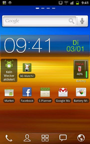 Der 5 x 5 Homescreen bietet sehr viel Platz