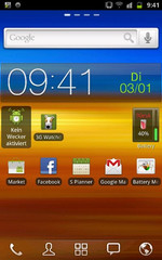 Homescreen mit der 5x5 Anordnung der Apps