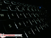 Die Tastaturbeleuchtung ist zwar nicht sehr hell, aber ausreichend.