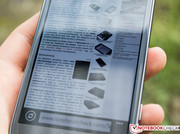 Das 4,8 Zoll Display liefert dank AMOLED auch