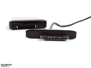 erst ein Adapter bringt die benötigte USB 2.0, USB 3.0, eSata oder FW800 Schnittstelle dazu