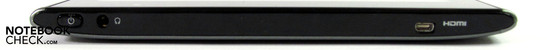 Linke Seite: Ein/Aus, Headphones, Mini HDMI Typ-D