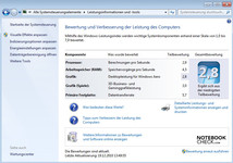 Systeminfo Microsoft Windows 7 Leistungsindex