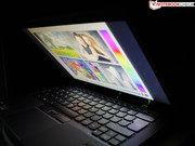 Bei den vertikalen Blickwinkeln ist das X1 Touchpanel aber schlechter als so mancher Consumer mit IPS-Anzeige.