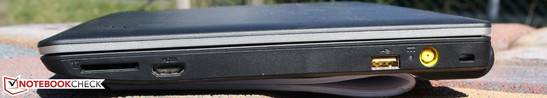 rechte Seite: CardReader, HDMI, USB 2.0, AC, Kensington