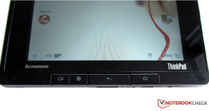 Bedienelemente am Tablet