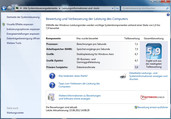 Systeminfo Microsoft Windows 7 Leistungsindex