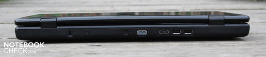 Rückseite: Kensington Lock, AC, VGA, HDMI, 2 x USB 2.0