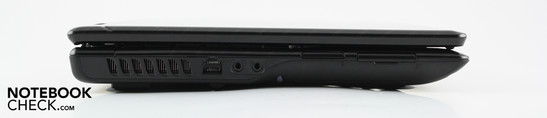 Linke Seite: Ethernet, Line-Out, Mikrofon, CardReader, ExpressCard34