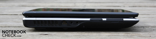 Linke Seite: Ethernet, Line-Out, Mikrofon, CardReader, ExpressCard34