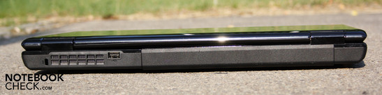 Rückseite: USB 2.0, Kensington-Lock