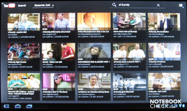 Mit dem vorinstalliertem App hat man Zugriff auf das YouTube-Portal
