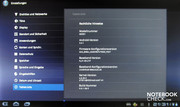 Settings: Angepasstes Menü für Tablets